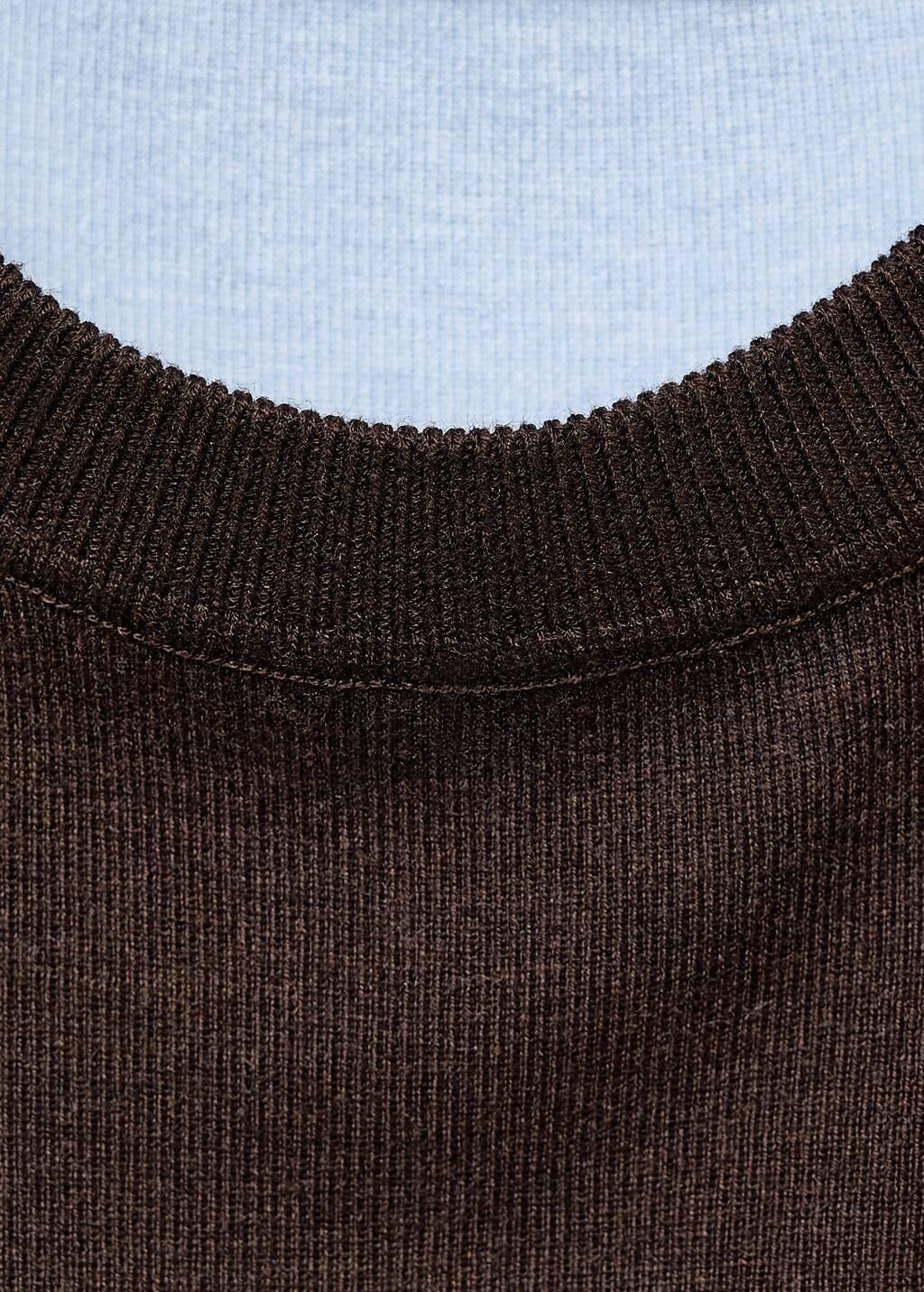 Brown Combined-Design Sweater, Brown, medium