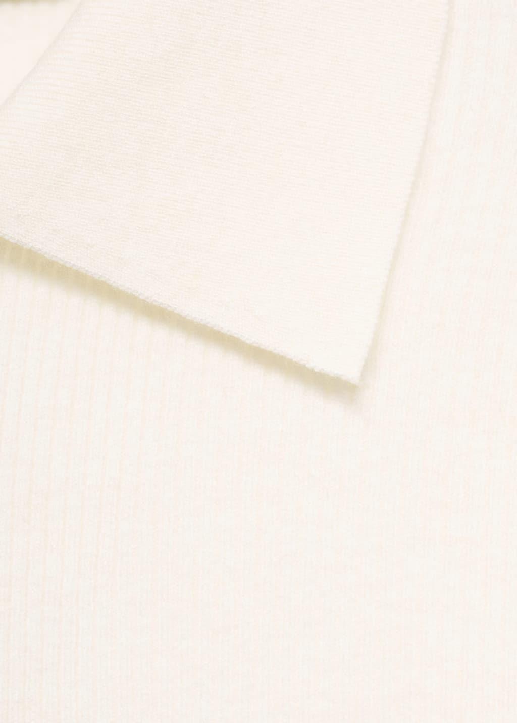 Beige Polo-Neck Ribbed Sweater, Light Beige, large image number 1