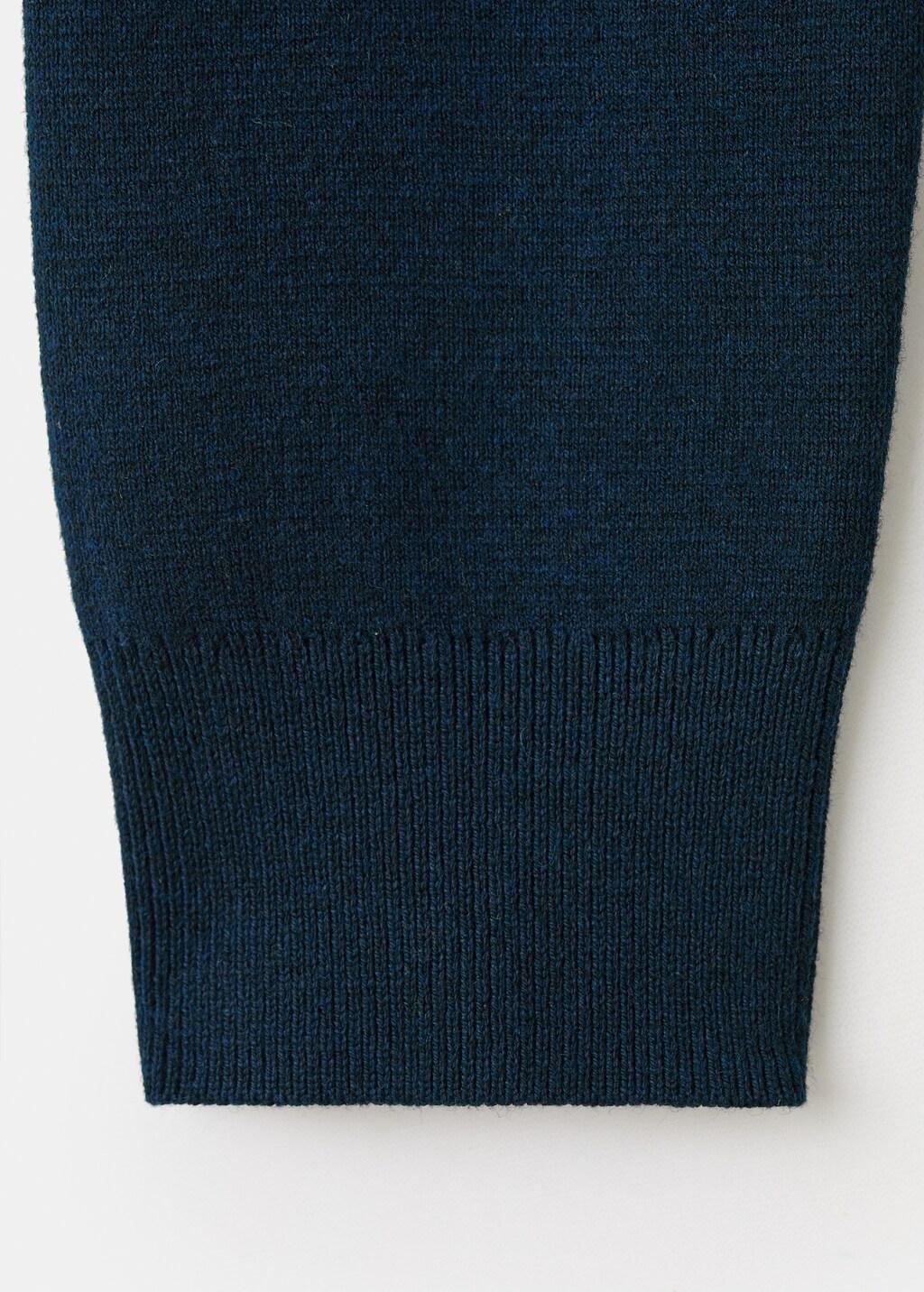 Navy Knitted Wool Blend Sweater, Navy, large image number 5
