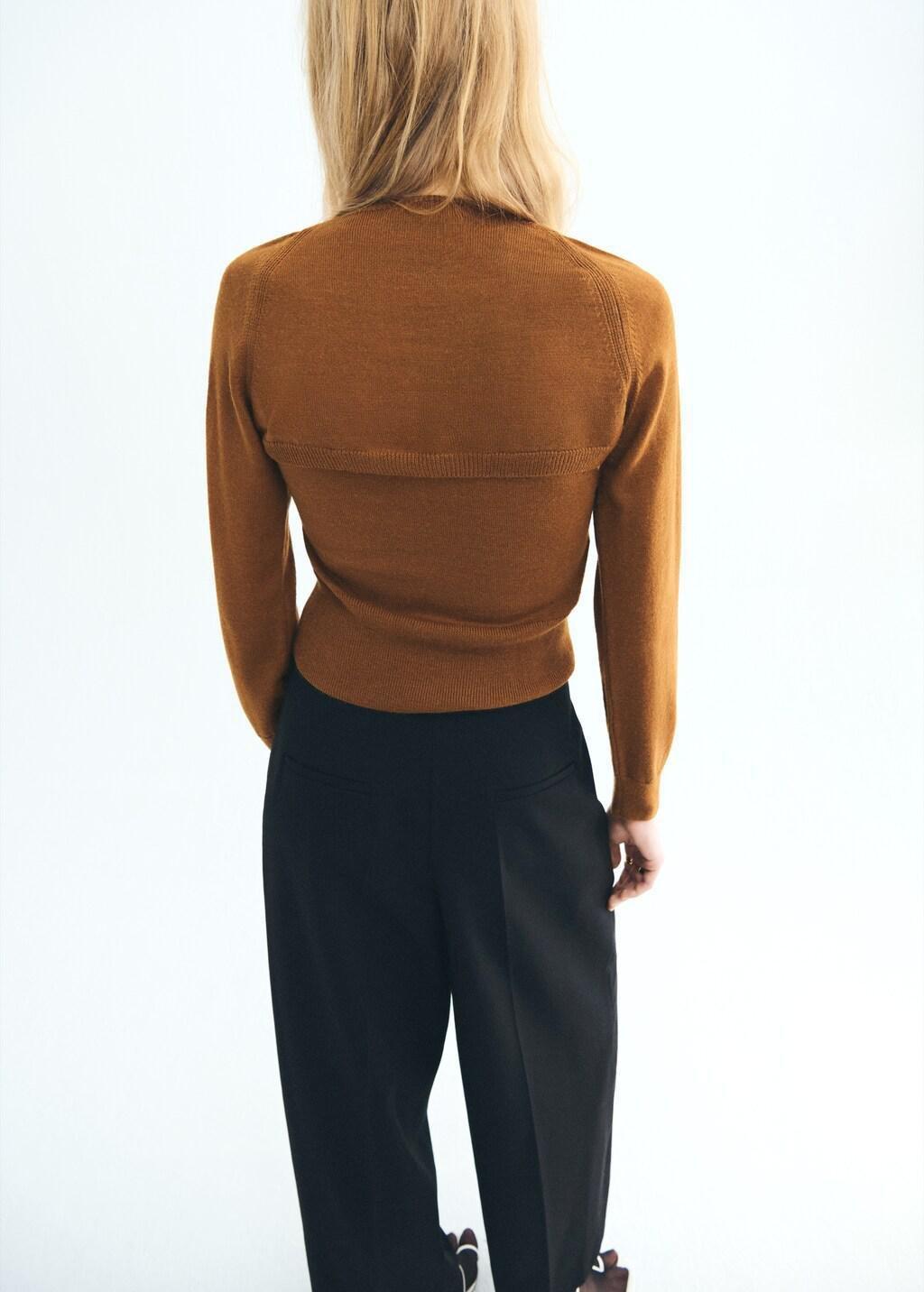 MEDIUM BROWN Sweater with cardigan-style detailing, 0201_09, large image number 2