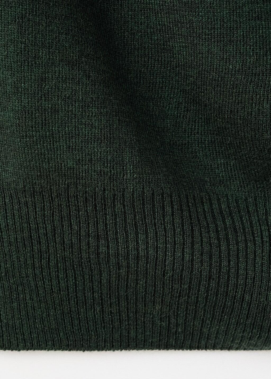 Green Short-Sleeved Top With Draped Neckline, Dark Green, large image number 5