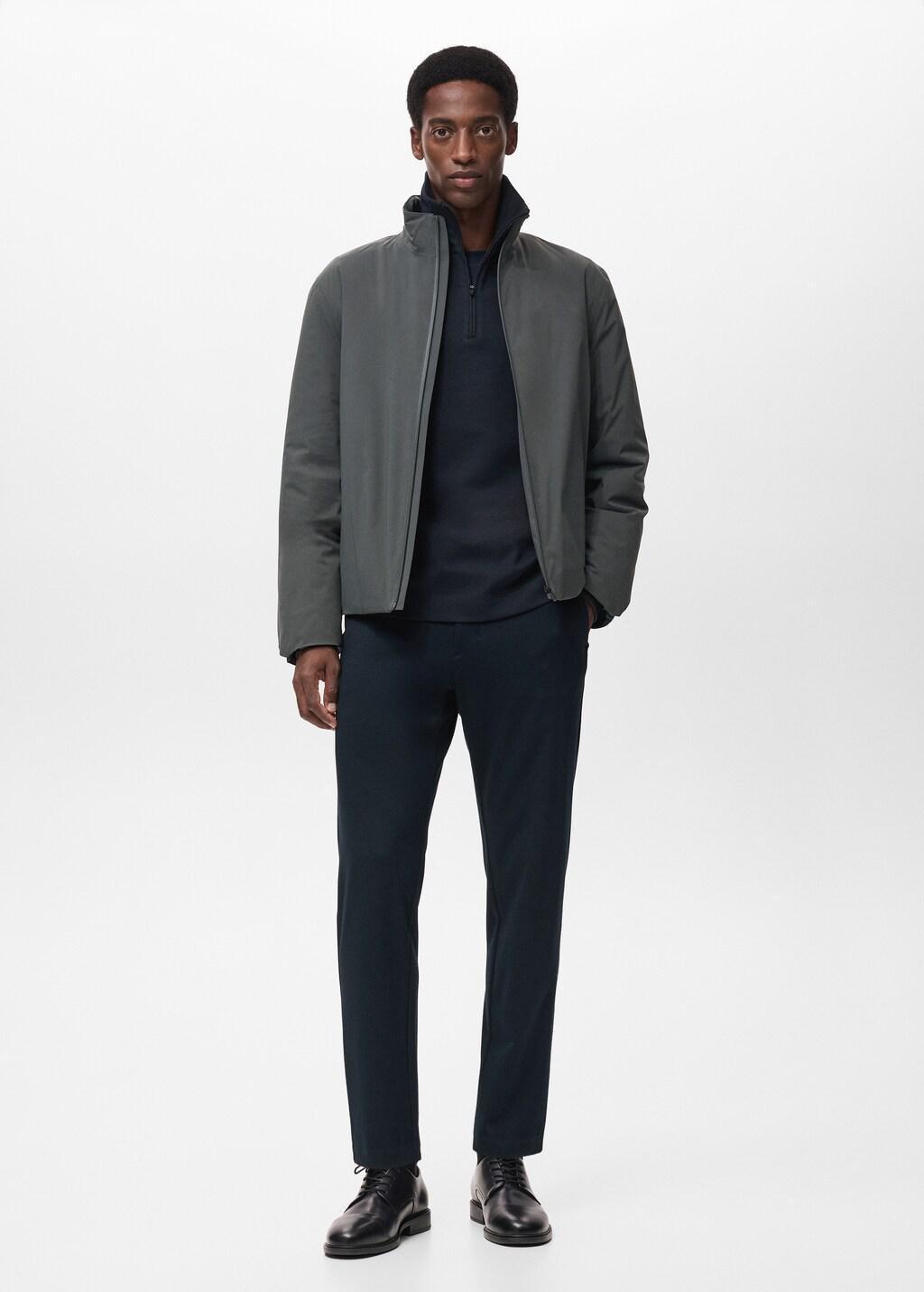 Green Packable Water-Repellent Jacket With Thermolite Padding, Dark Green, large image number 0