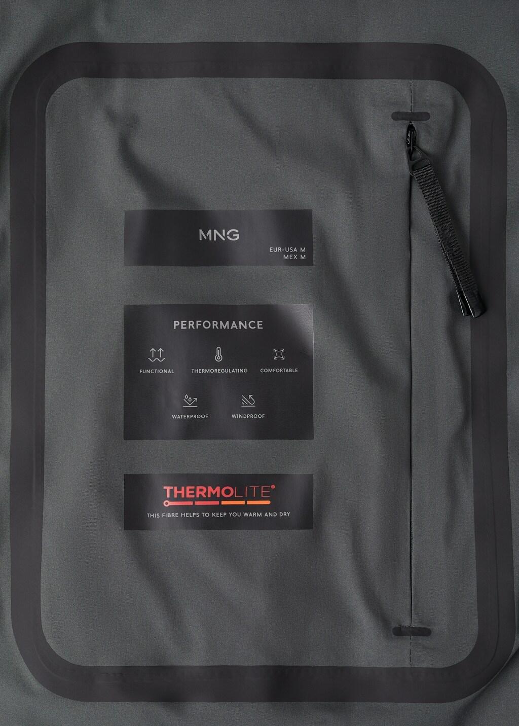 Green Packable Water-Repellent Jacket With Thermolite Padding, Dark Green, large image number 6