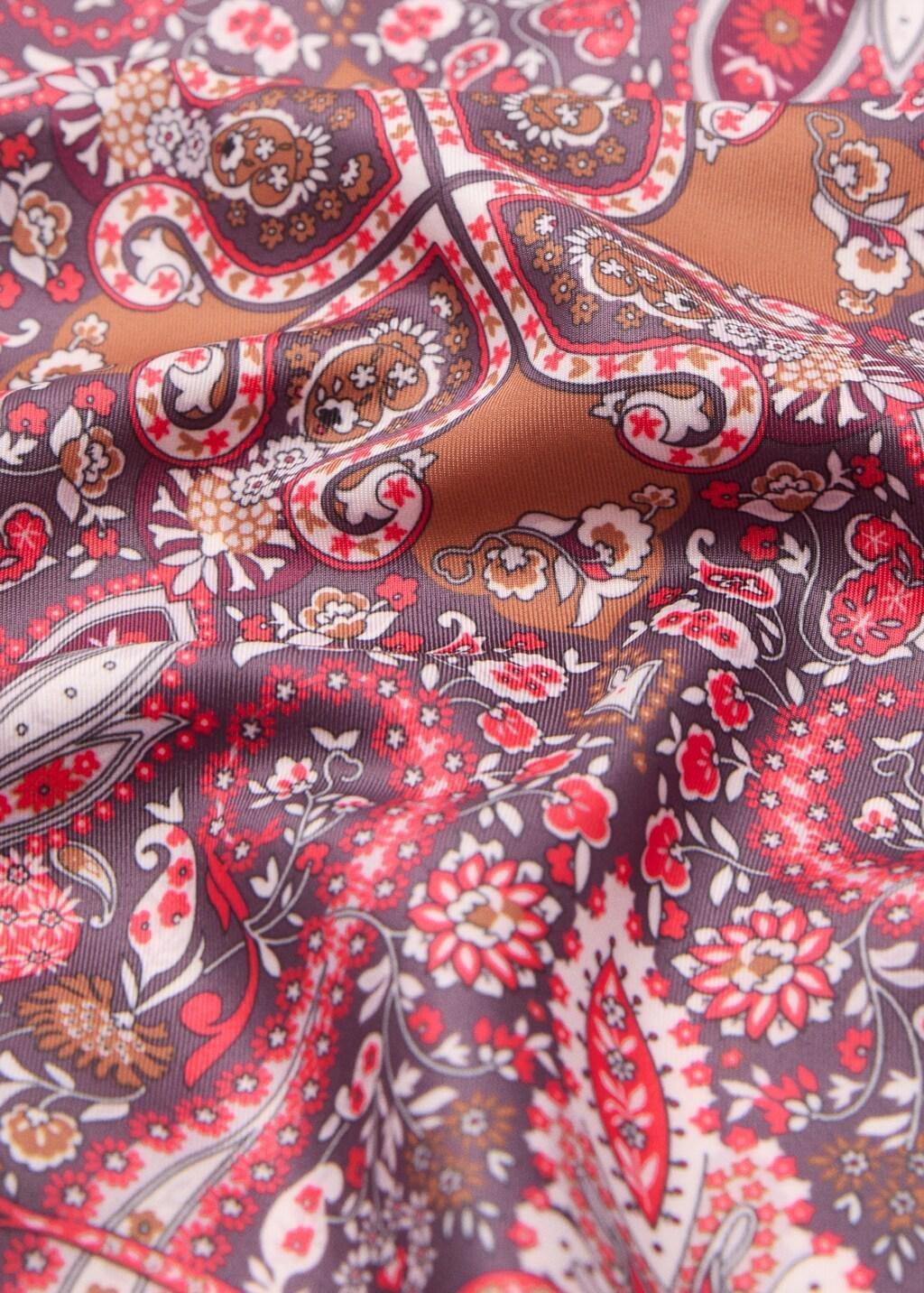 RED Printed satin scarf, 0201_70, large image number 0