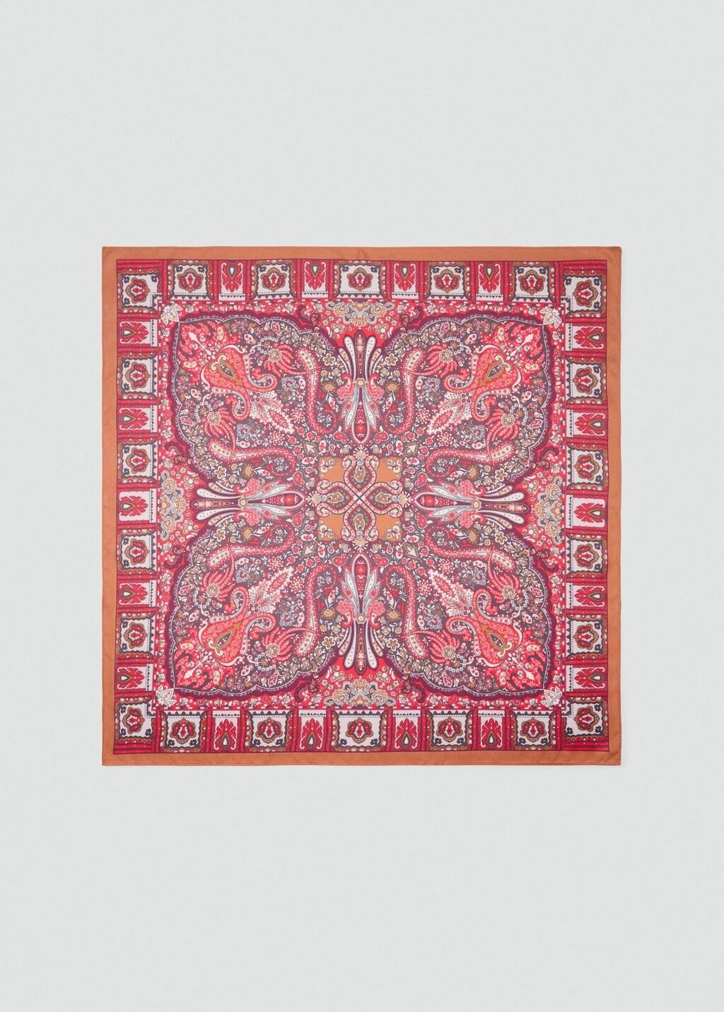 RED Printed satin scarf, 0201_70, large image number 2