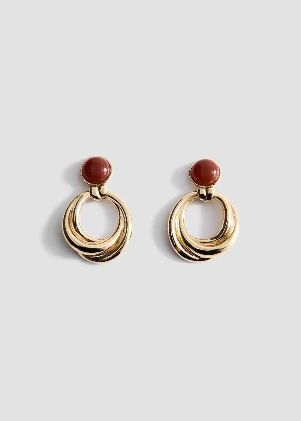 Gold Mixed Hoop Earrings, Gold, large image number 2