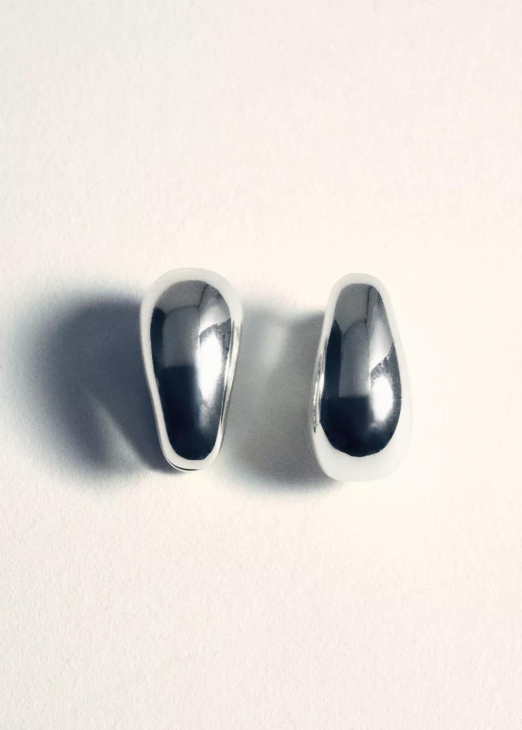 Silver Volume Hoop Earrings, 0201_PL, large image number 1