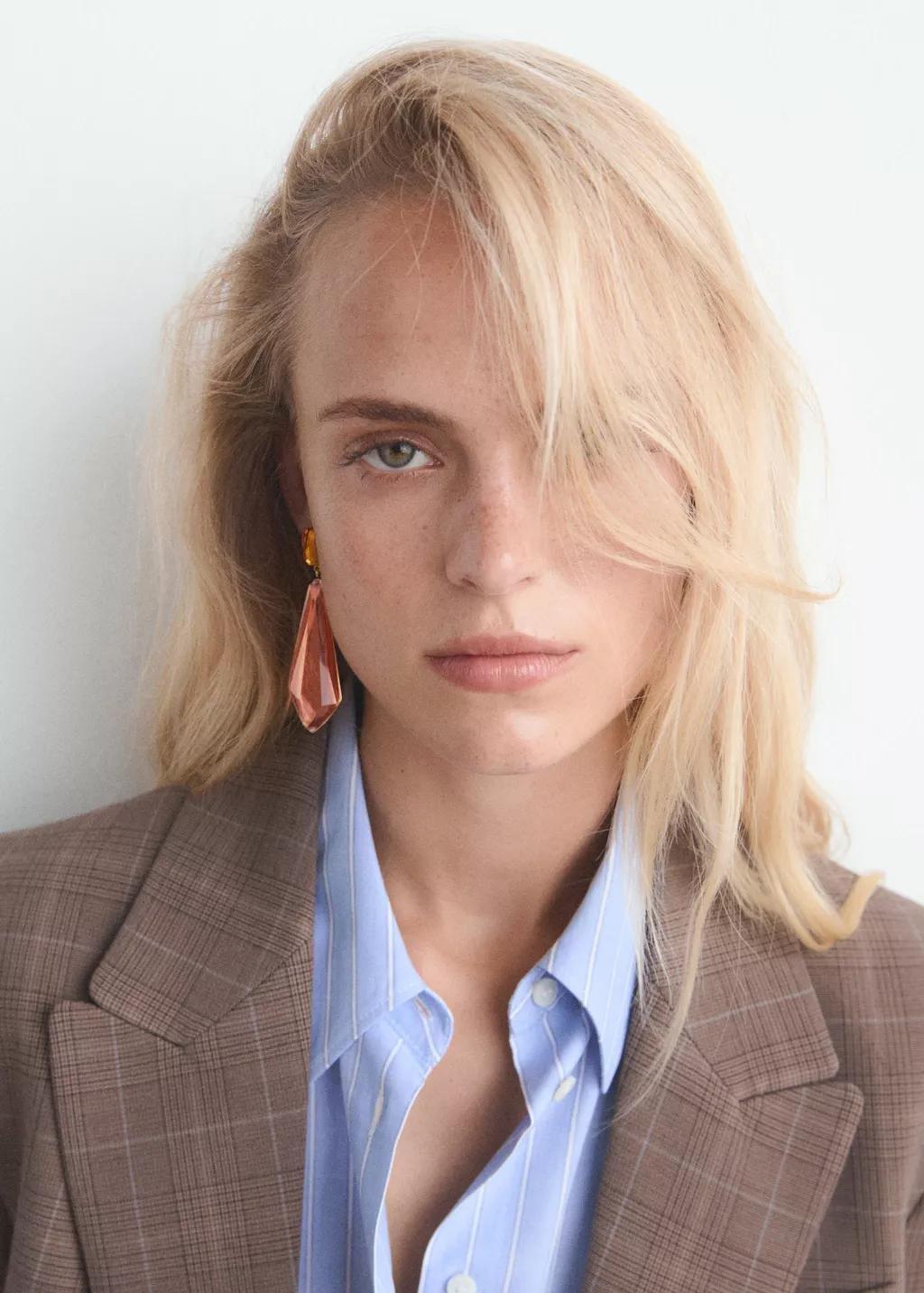 ORANGE Bicolour pendant earrings, Orange, large image number 0