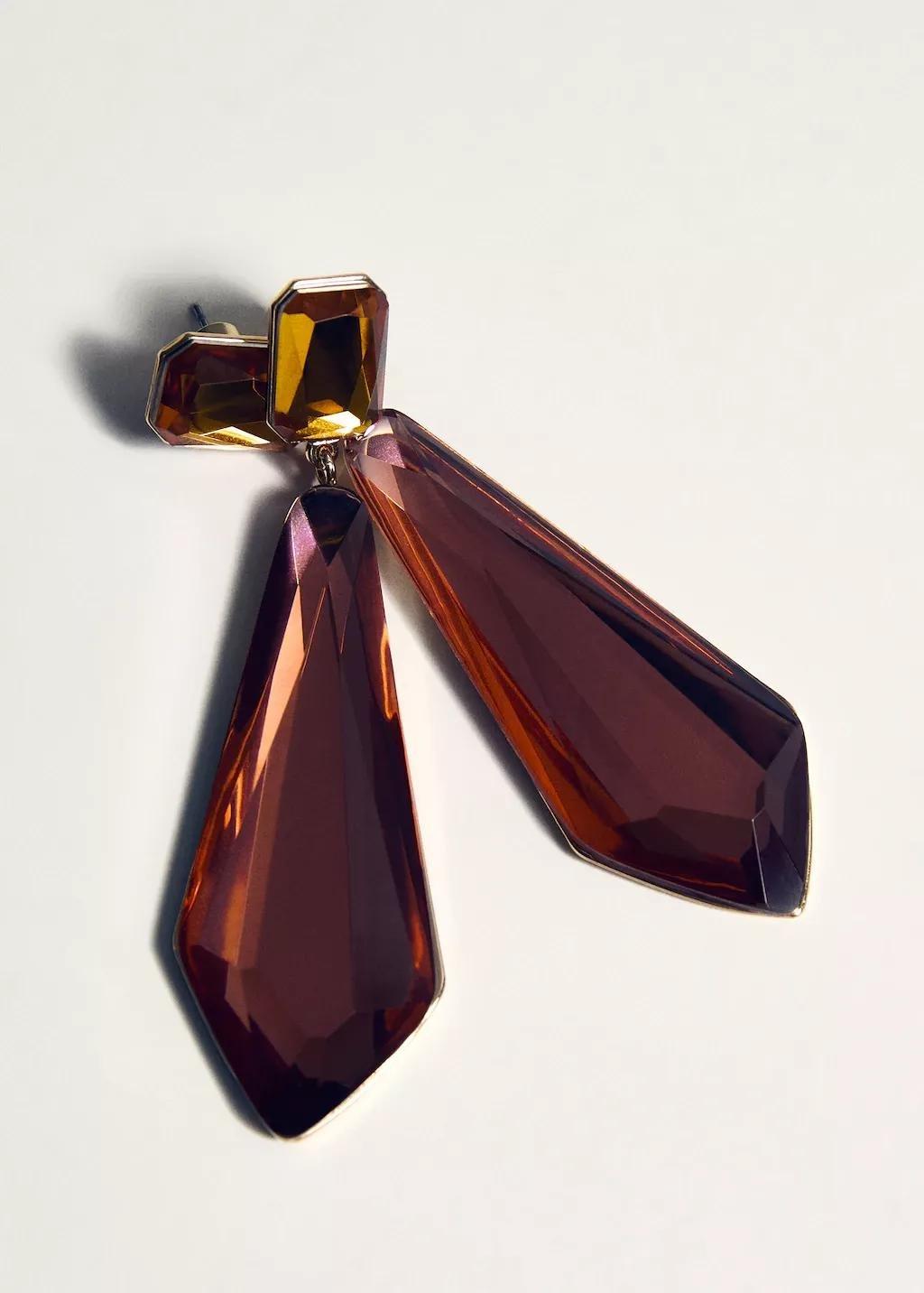 ORANGE Bicolour pendant earrings, Orange, large image number 3