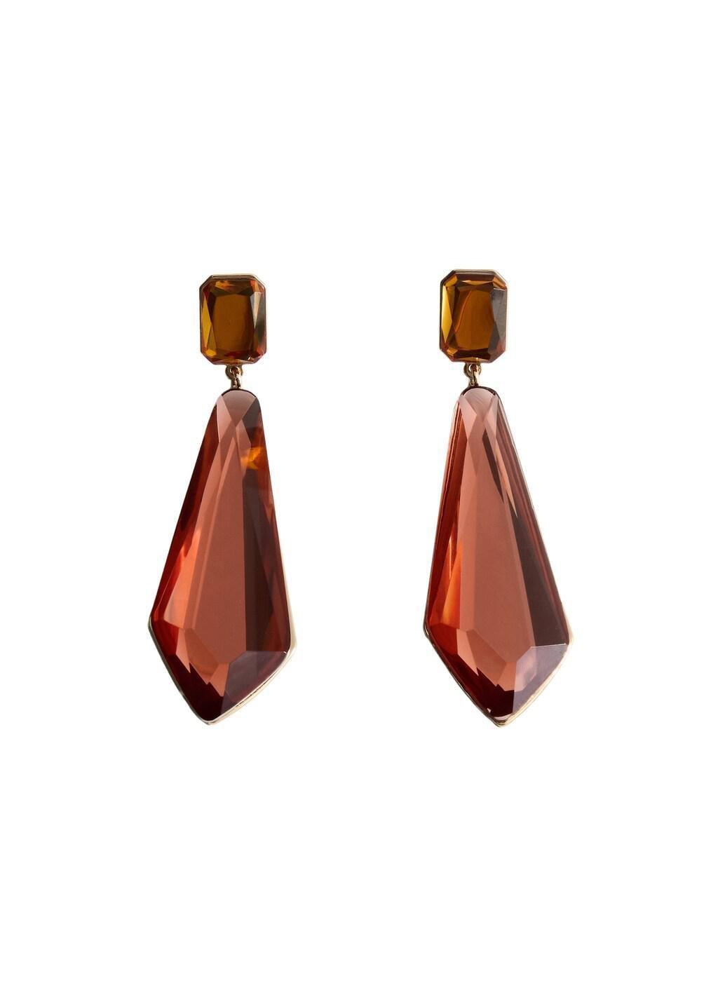 ORANGE Bicolour pendant earrings, Orange, large image number 4