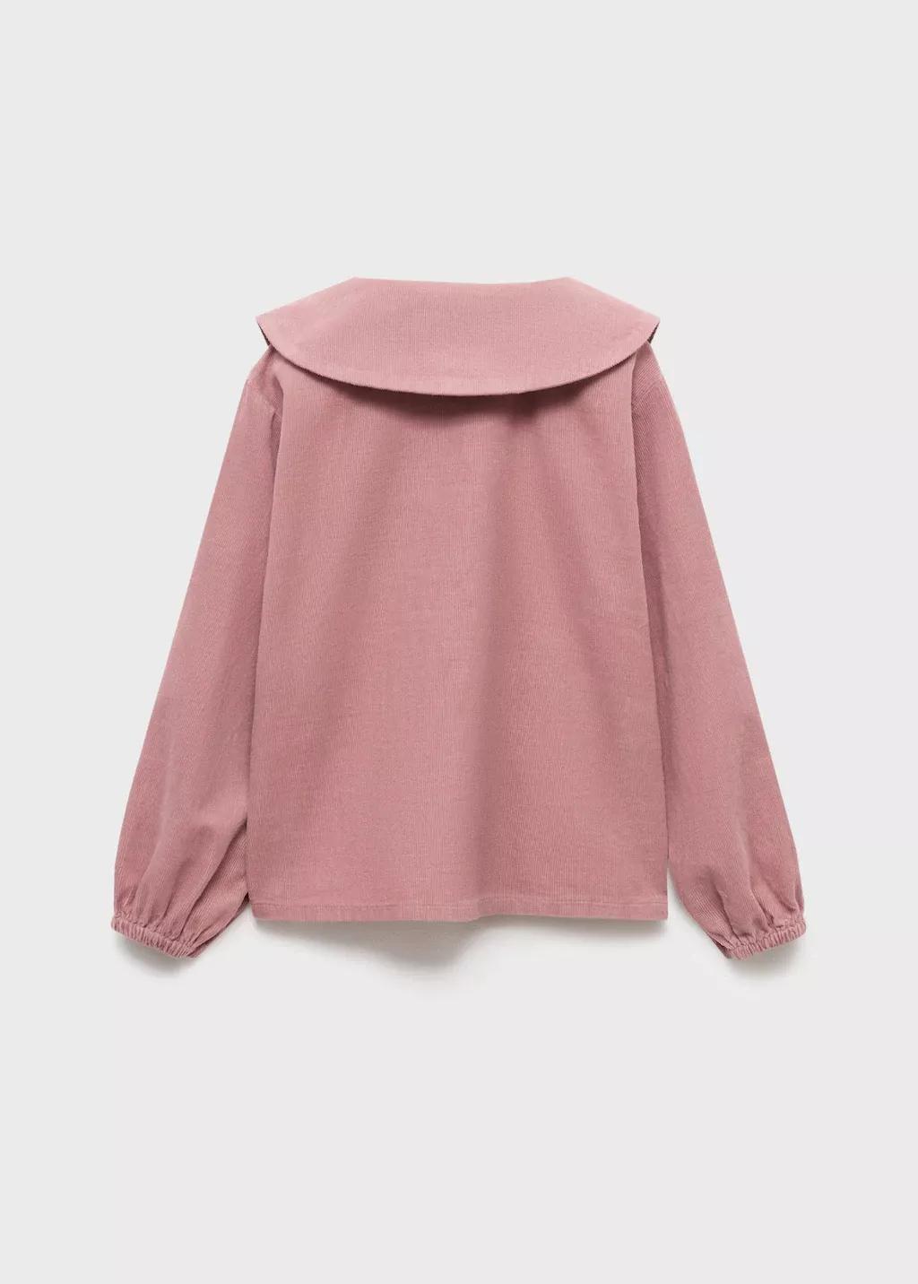 Pink Corduroy Blouse With Baby Collar, Baby Girls, Pink, large image number 1