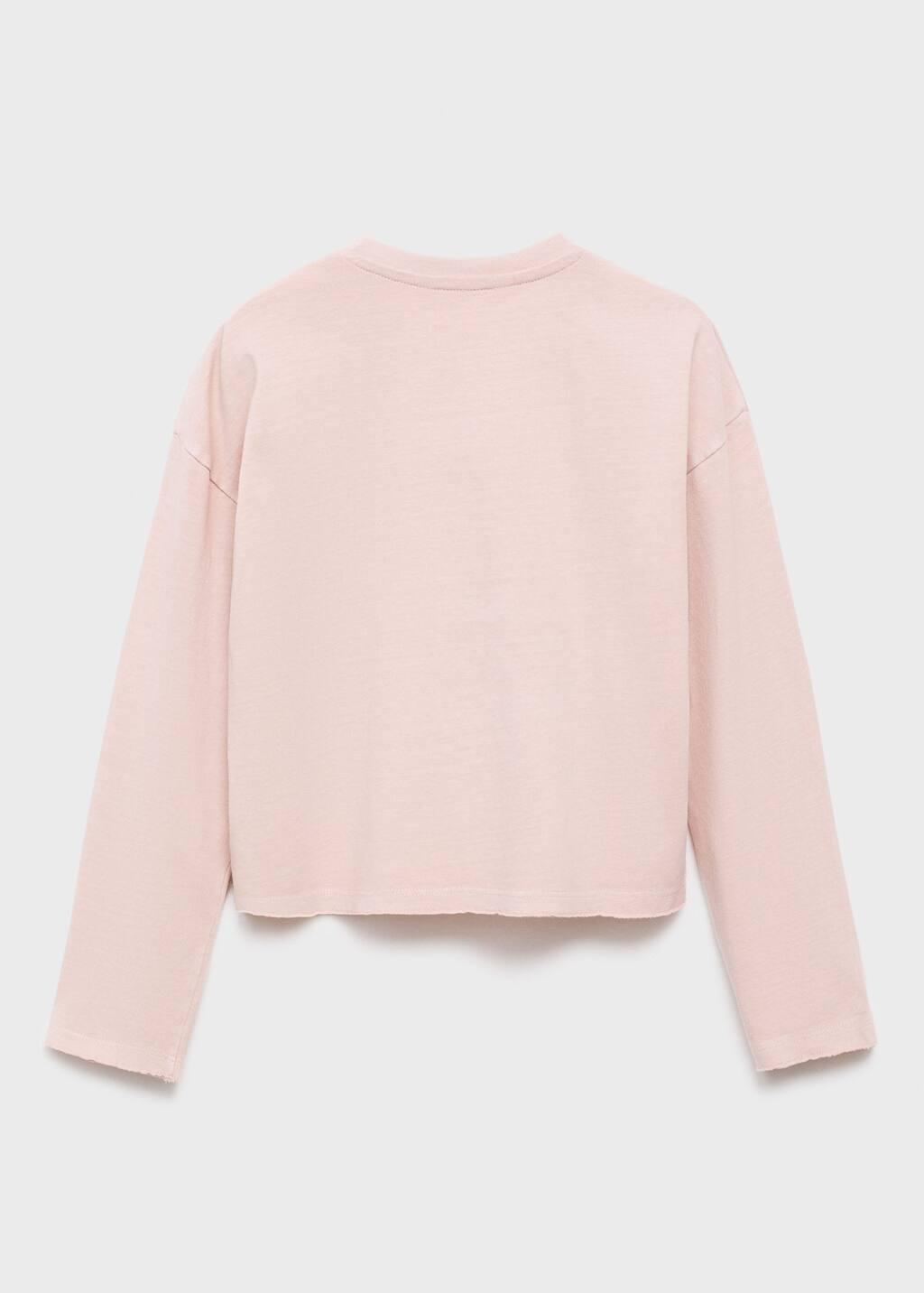 Pink Printed Cotton-Blend T-Shirt, Kids Girls, Pink, large image number 1