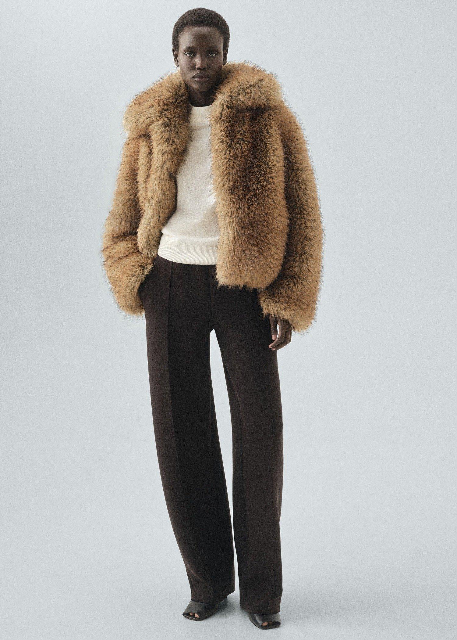 Beige Wool Sweater With Perkins Collar, Light Beige, large image number 1