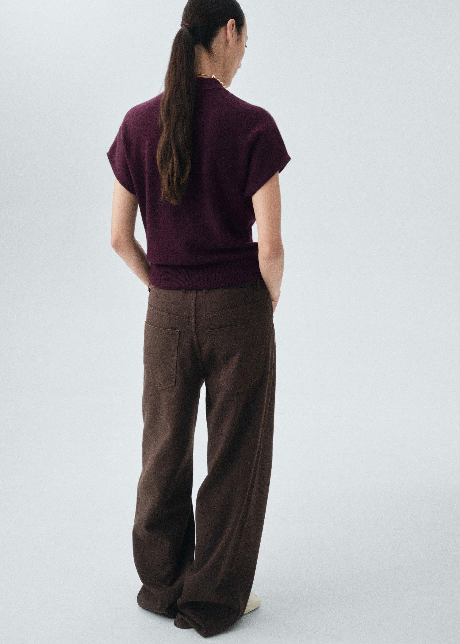 Burgundy Wool Sweater With Perkins Collar, , large image number 2