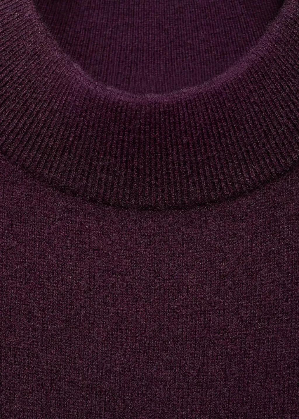 Burgundy Wool Sweater With Perkins Collar, , large image number 4