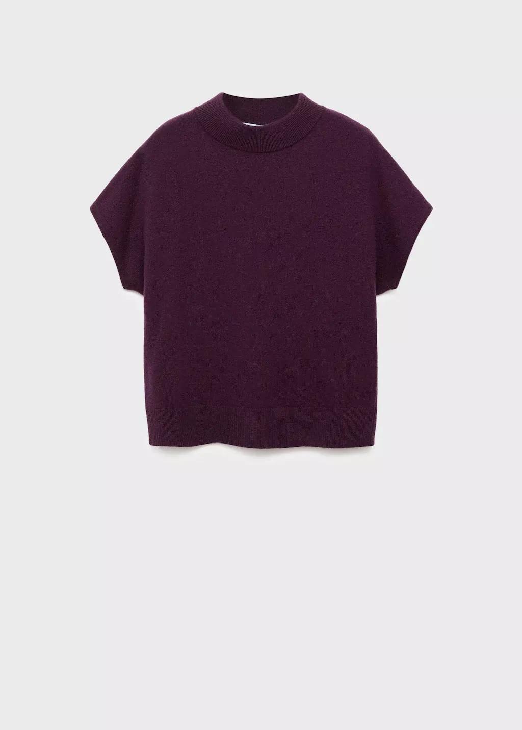 Burgundy Wool Sweater With Perkins Collar, , large image number 5