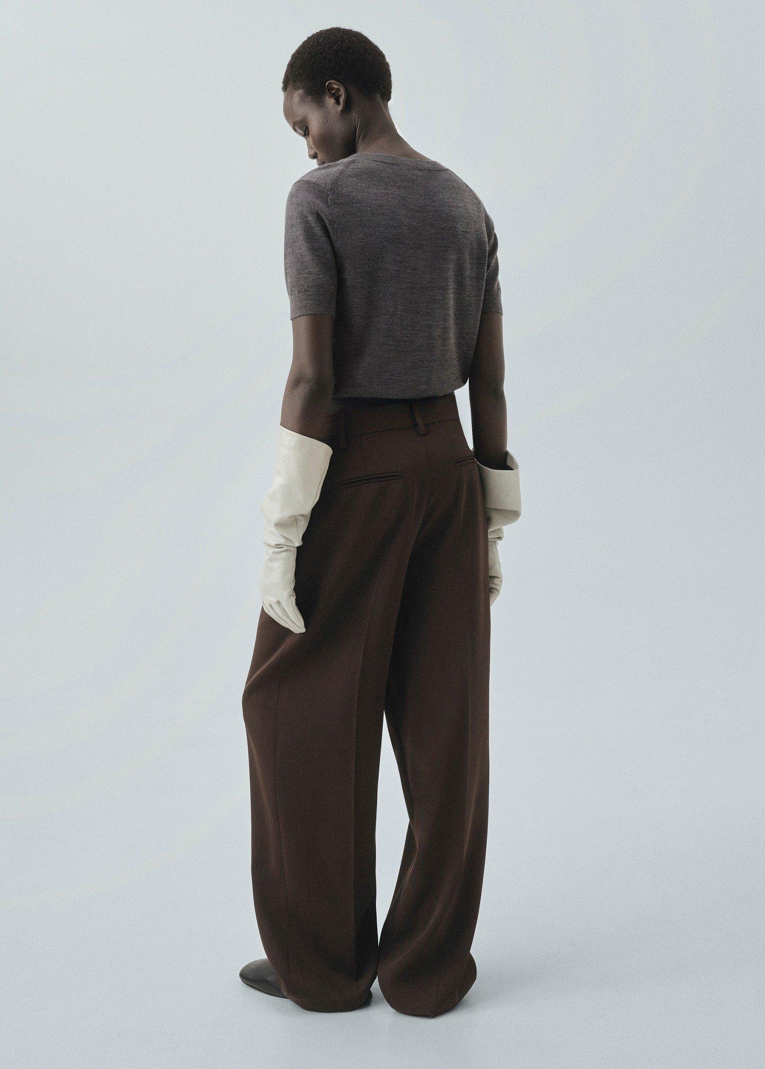 Grey Wool V-Neck Sweater, , large image number 2