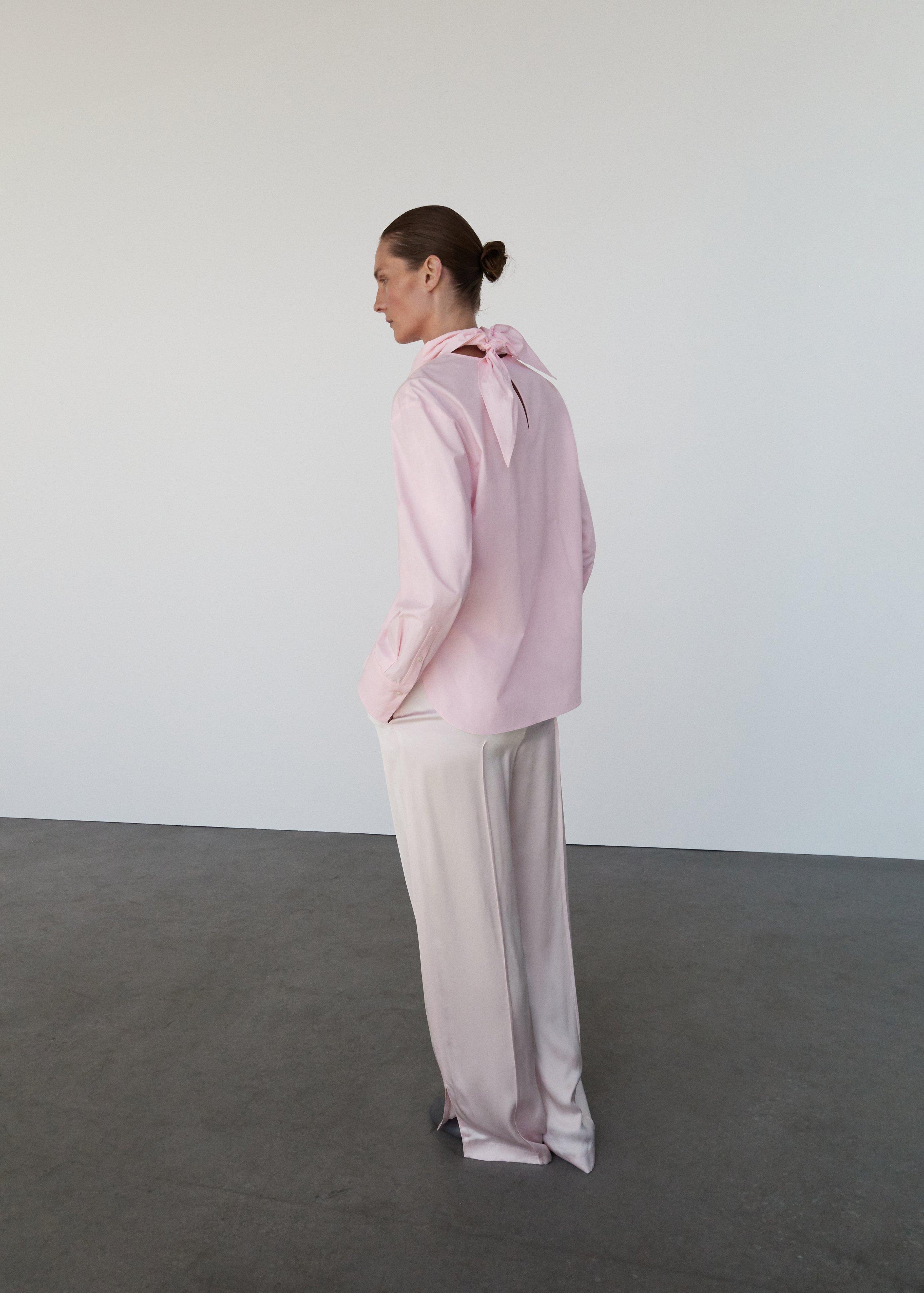 Pink Satin Trousers With Side Openings, Light-Pastel Pink, large image number 1