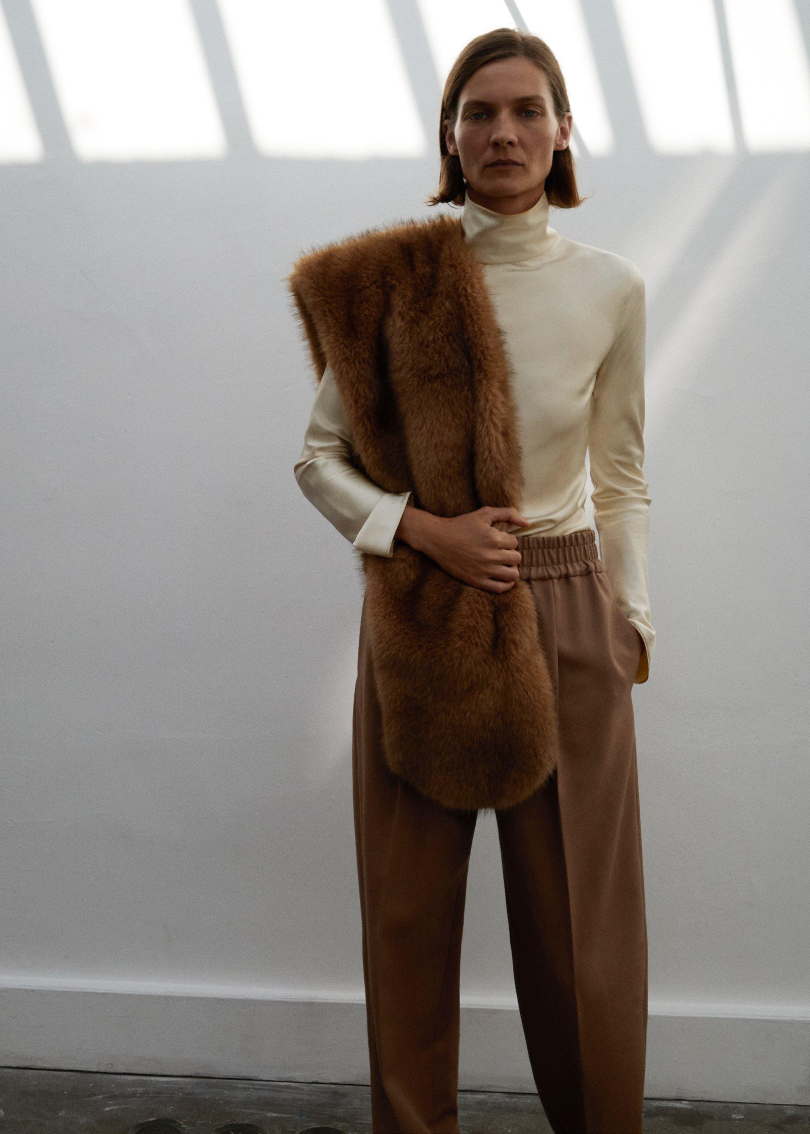 Brown Wool Trousers With Elastic Waistband, , large image number 0