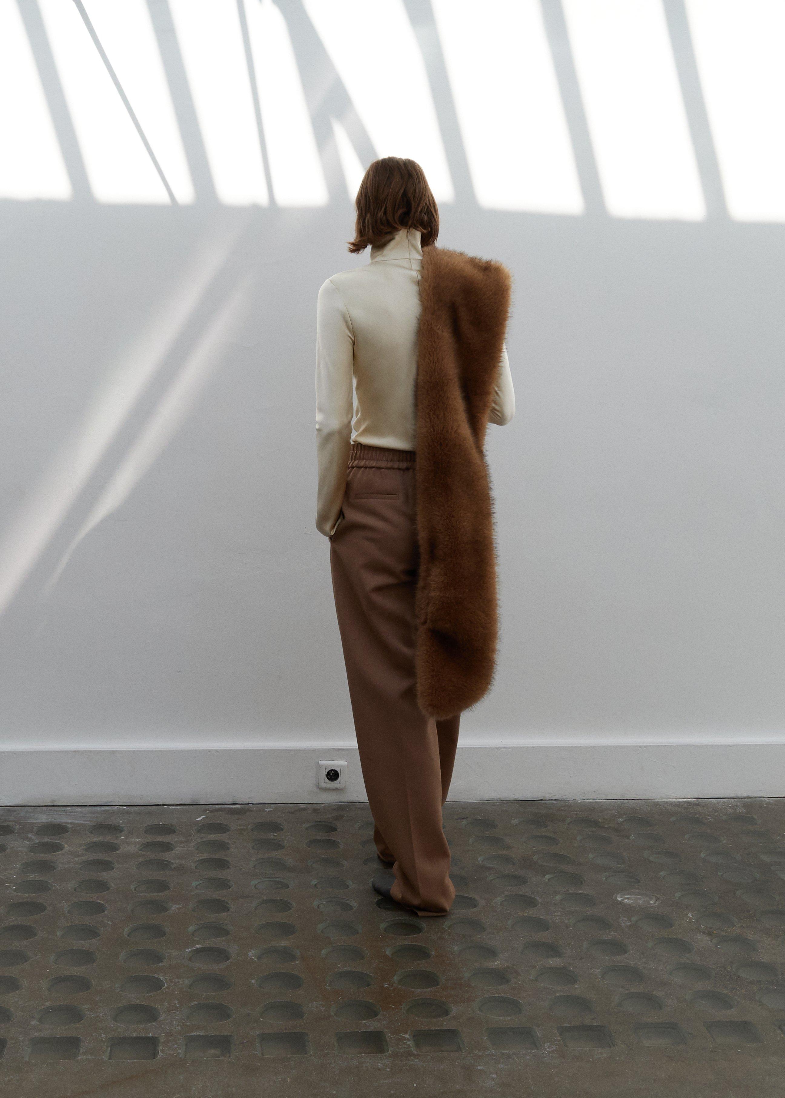 Brown Wool Trousers With Elastic Waistband, , large image number 1