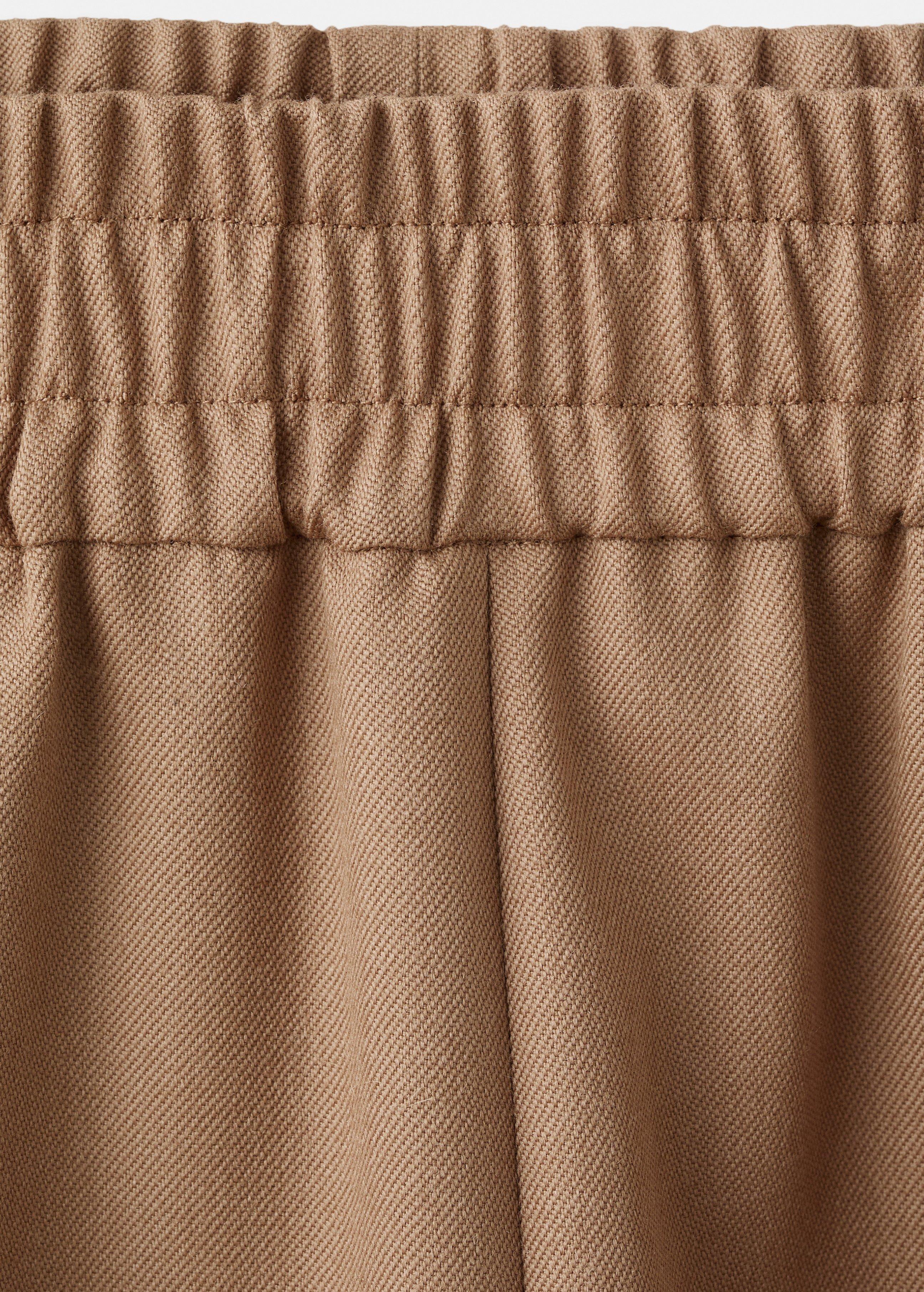 Brown Wool Trousers With Elastic Waistband, , large image number 5