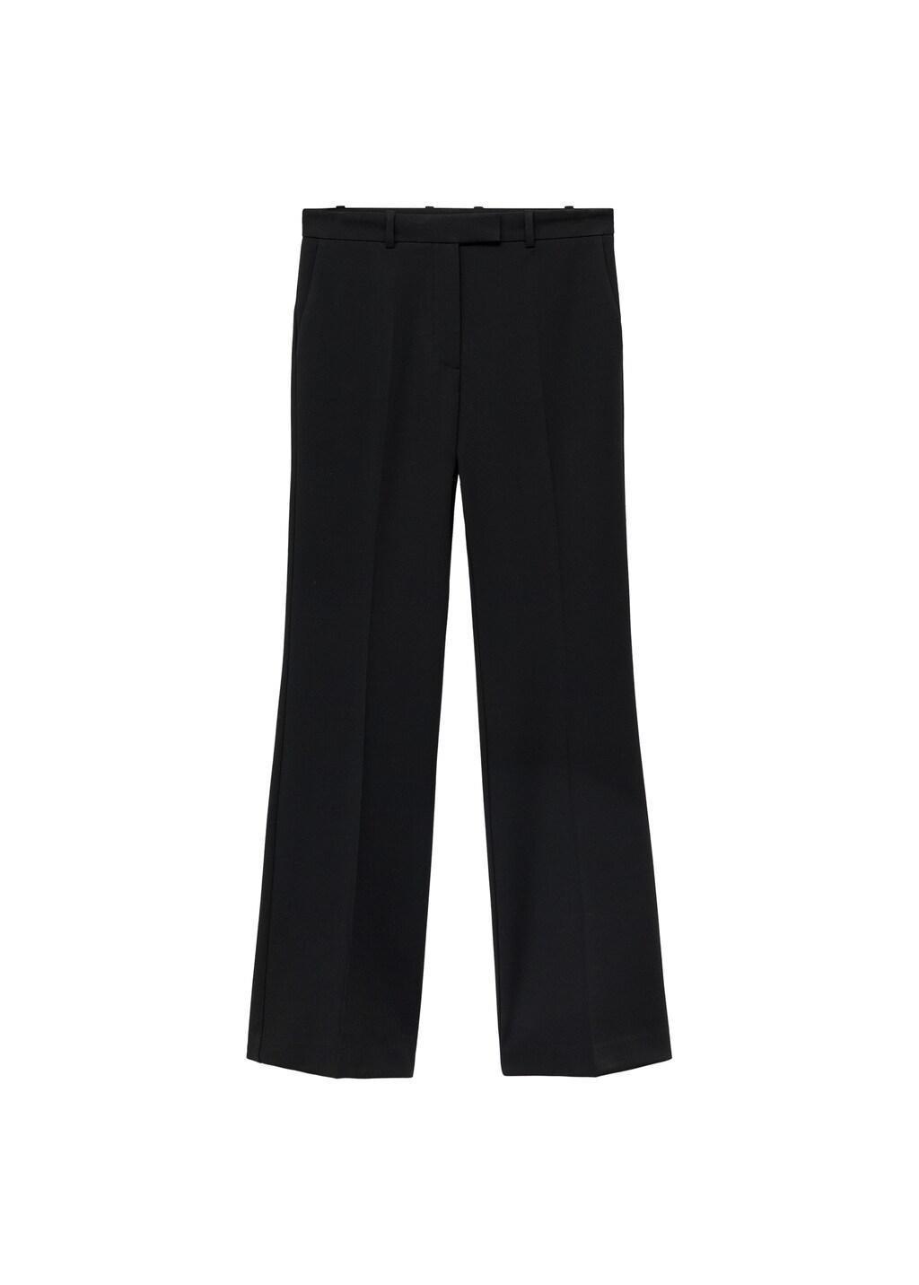 Black Mid-Rise Flare Trousers, 0201_99, large image number 7