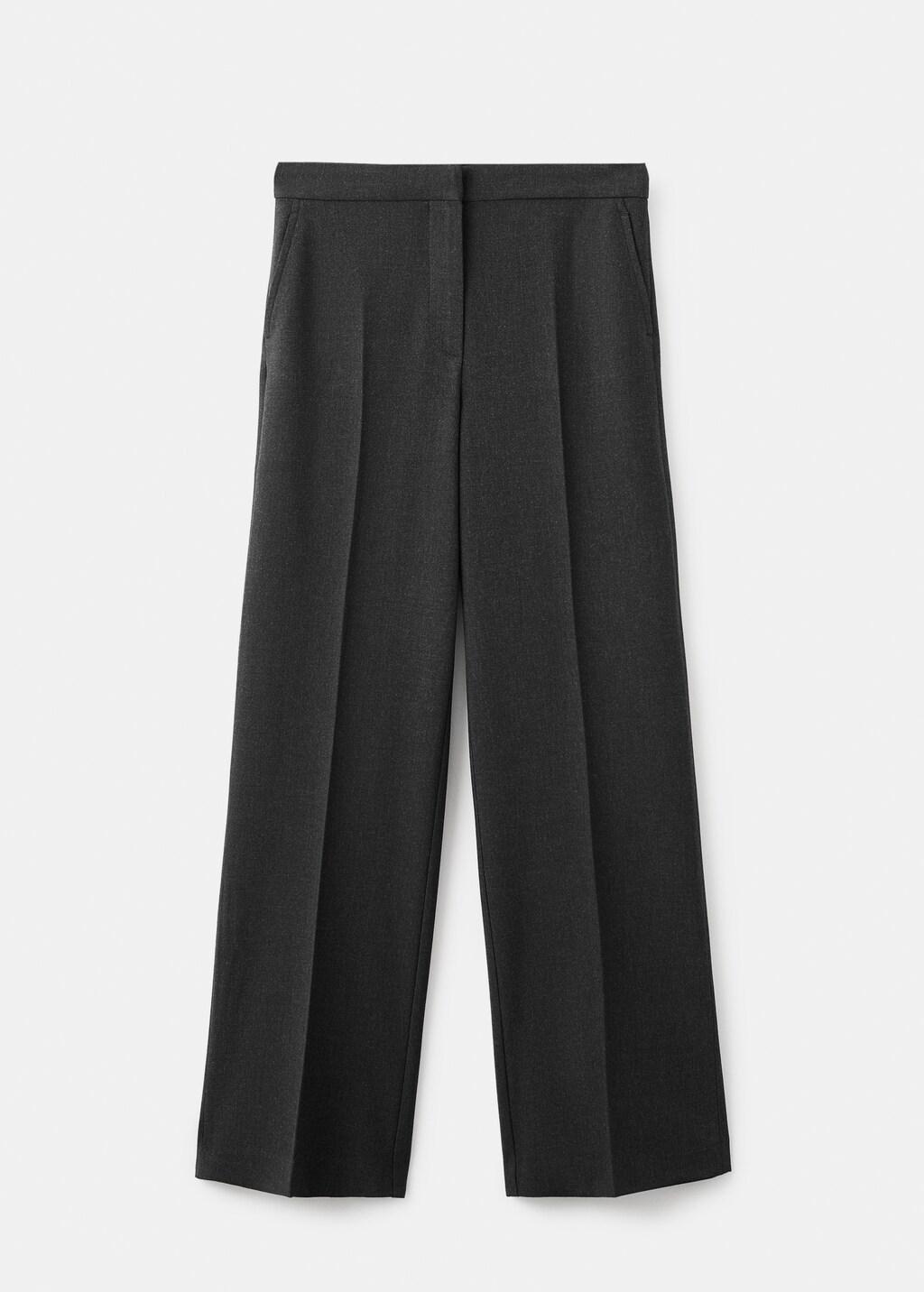 Grey Pleated Suit Trousers, Grey, large image number 6