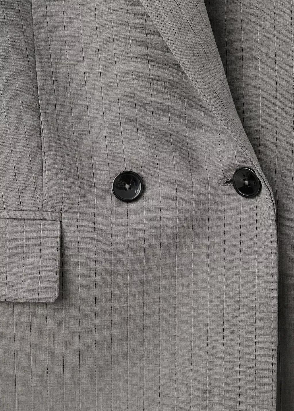 Grey Double-Breasted Wool Blend Blazer, 0201_92, large image number 1