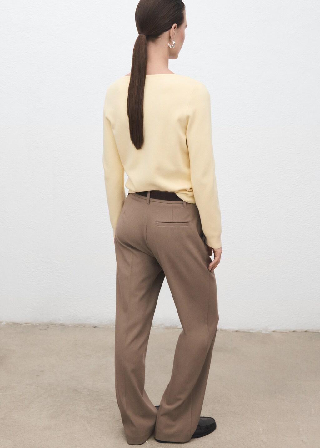 Yellow Fine-Knit Sweater, 0201_10, large image number 2