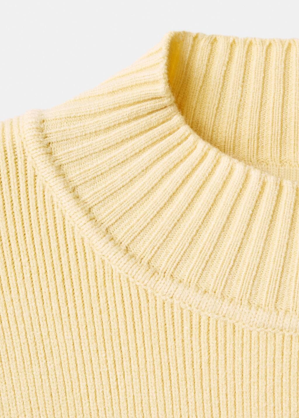 Yellow High Collar Sweater, Yellow, large image number 1