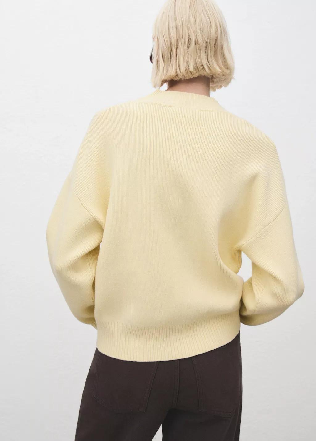 Yellow High Collar Sweater, Yellow, large image number 2