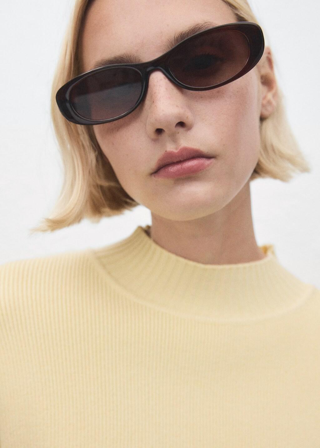 Yellow High Collar Sweater, Yellow, large image number 4