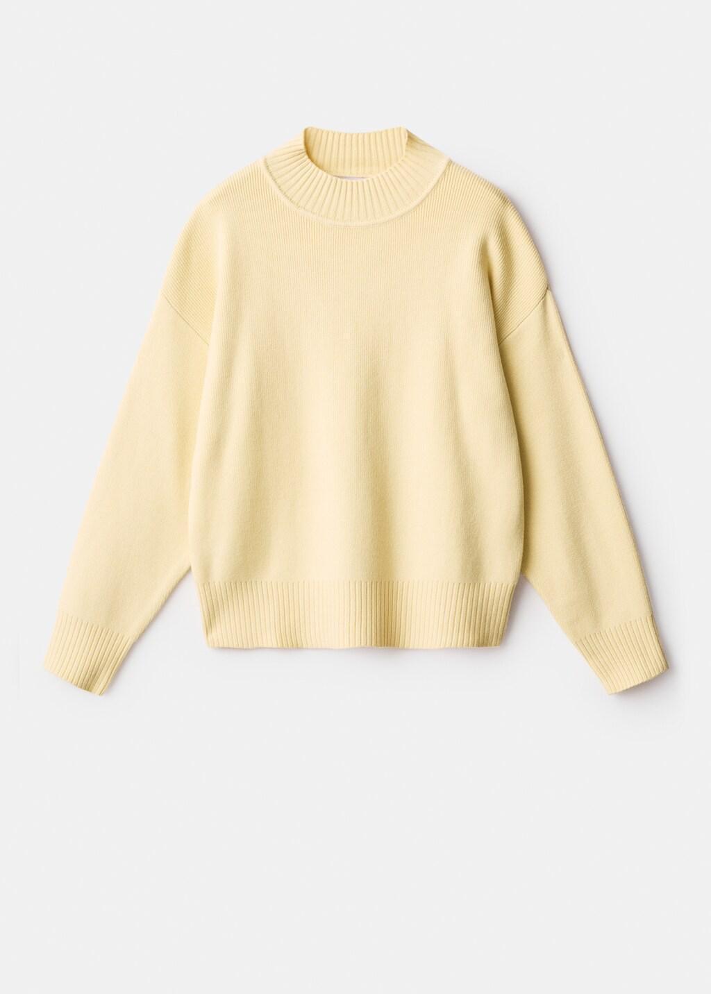 Yellow High Collar Sweater, Yellow, large image number 6