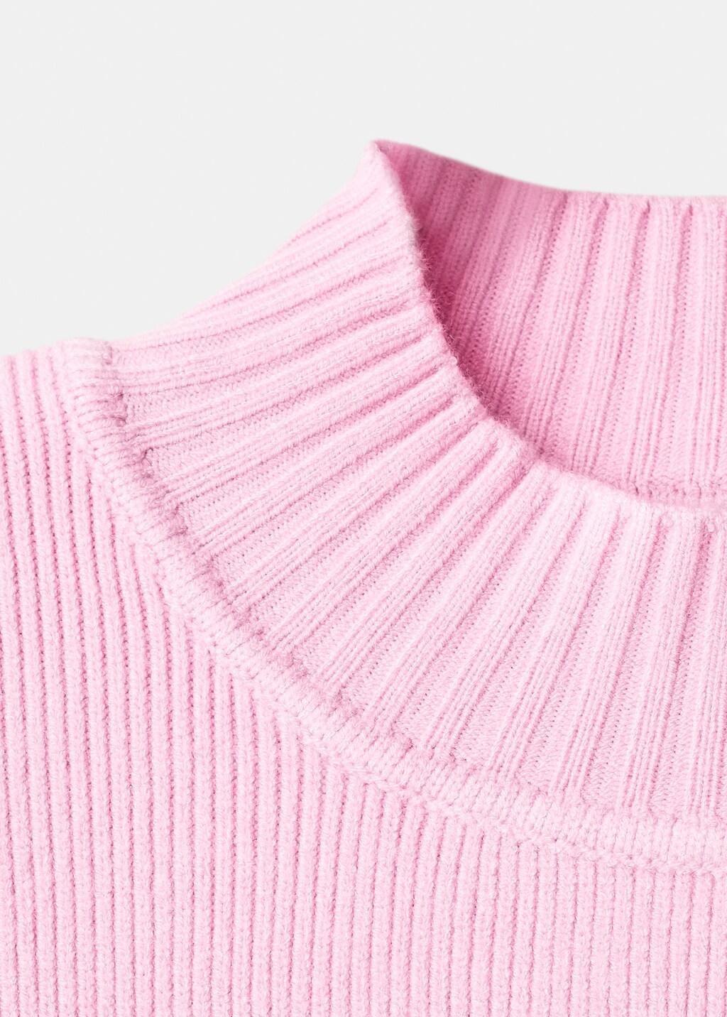 Pink High Collar Sweater, Pink, medium