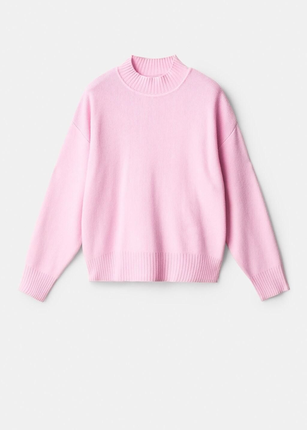 Pink High Collar Sweater, 0201_85, large image number 6