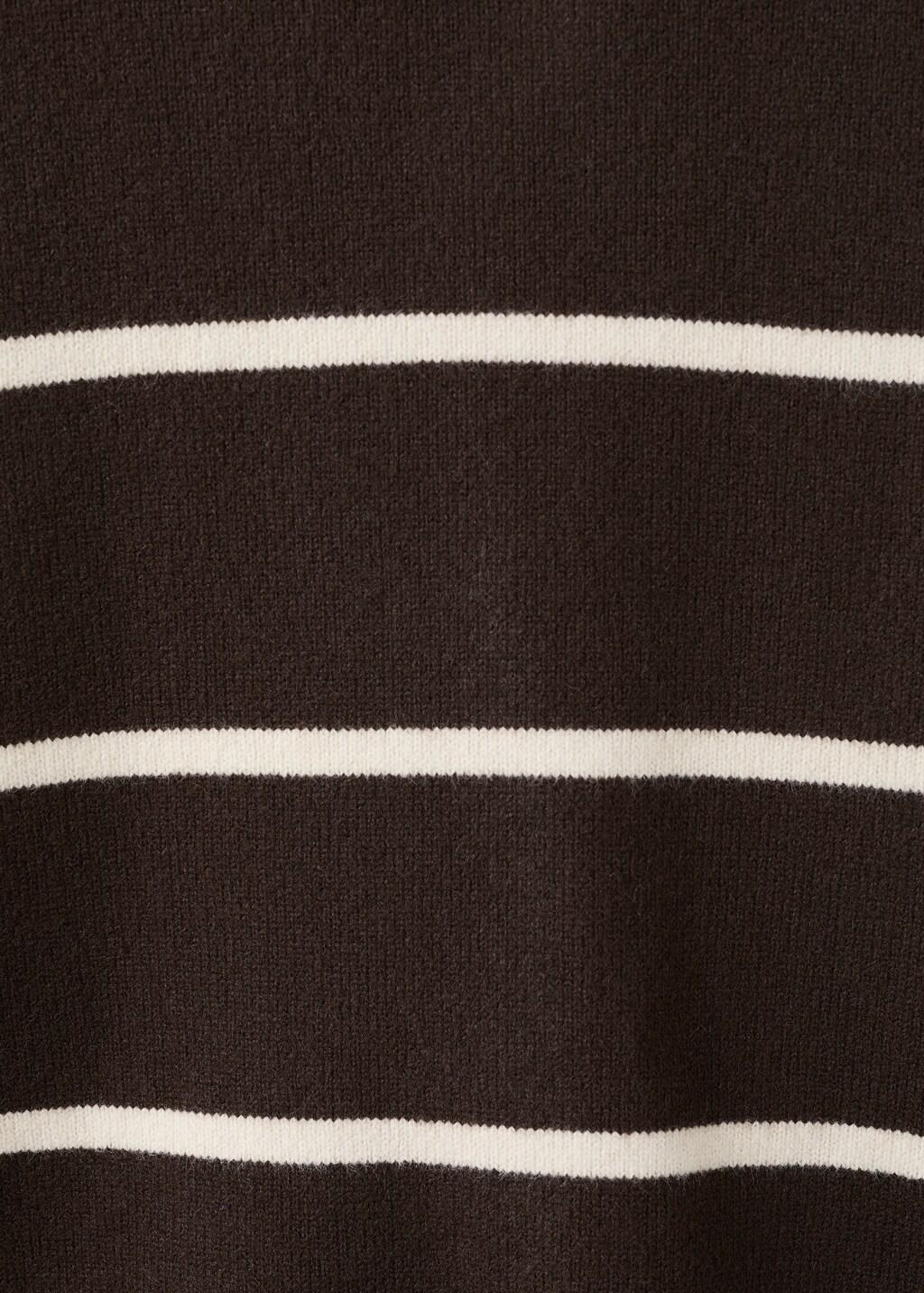 Brown Knit Striped Sweater, Dark Brown, large image number 5