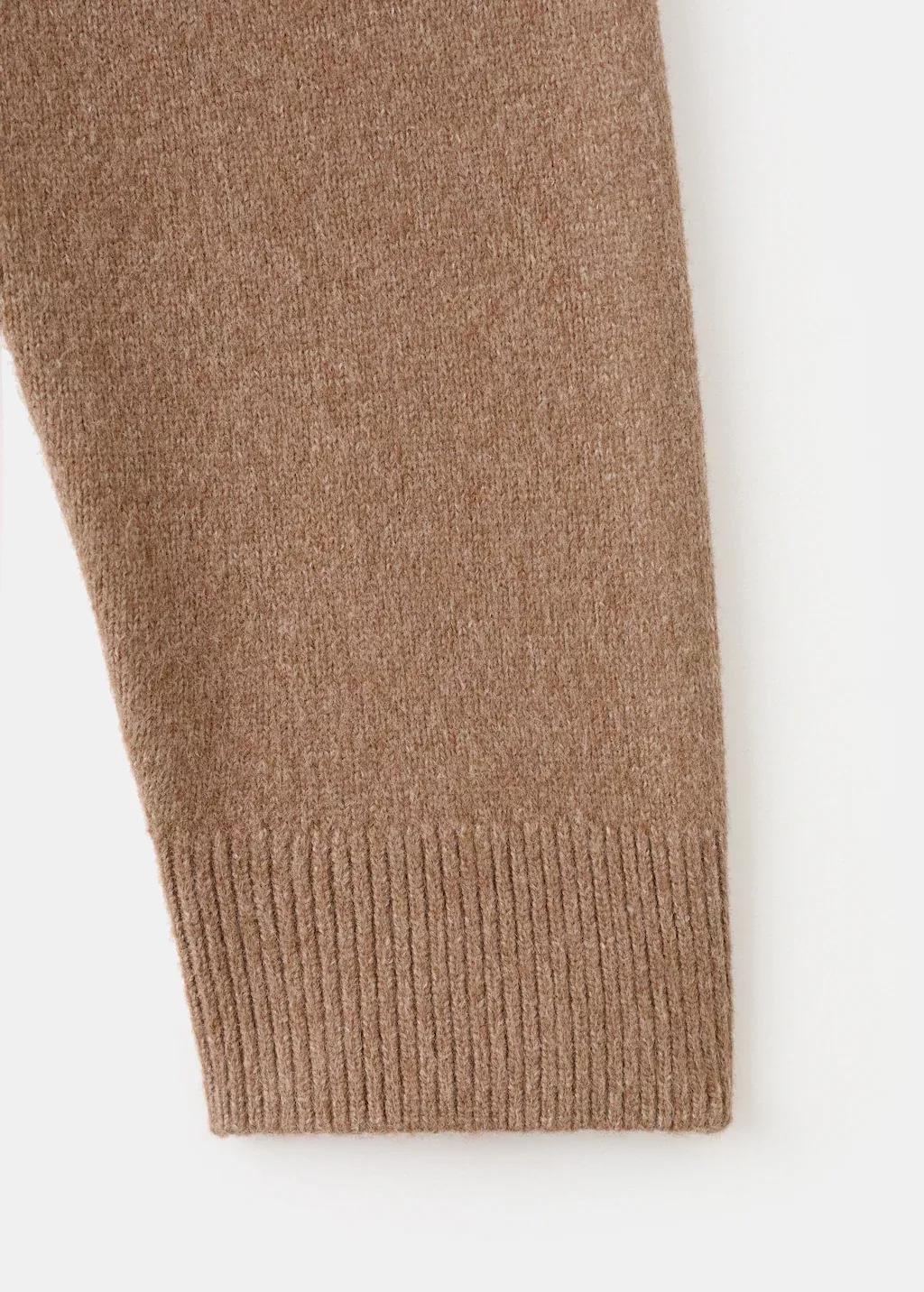 Brown Round-Neck Knitted Sweater, Medium Brown, large image number 4