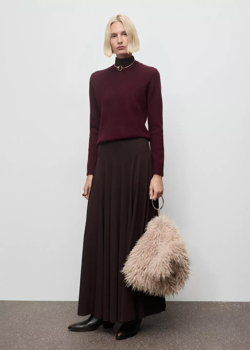 Red -Knit Sweater, Dark Red, large image number 0