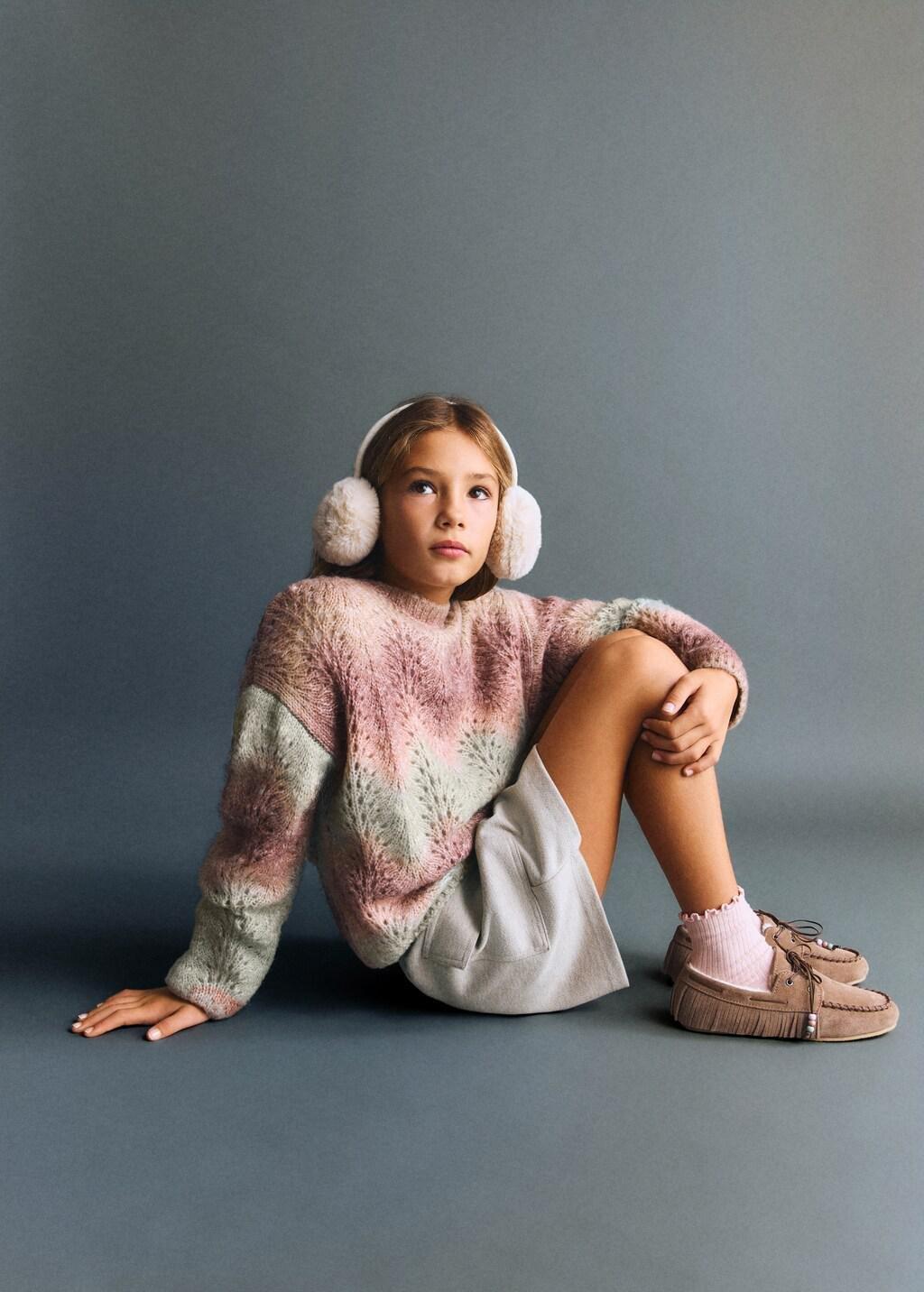 PINK Multi-coloured knit sweater, Kids Girl, Pink, large image number 3