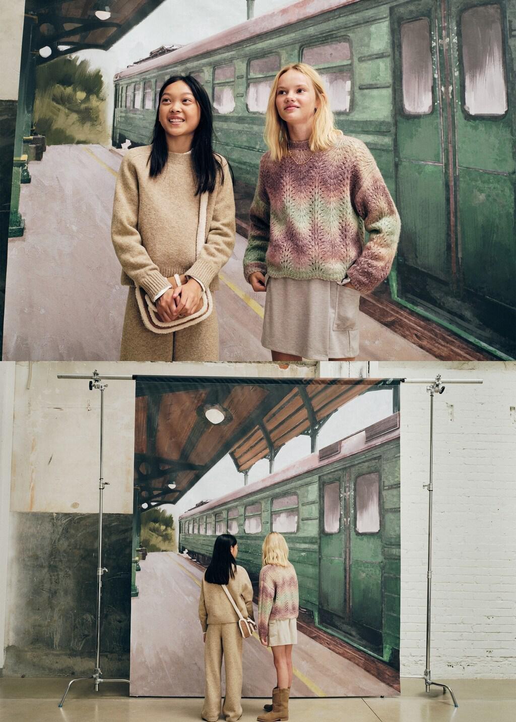 PINK Multi-coloured knit sweater, Kids Girl, Pink, large image number 6