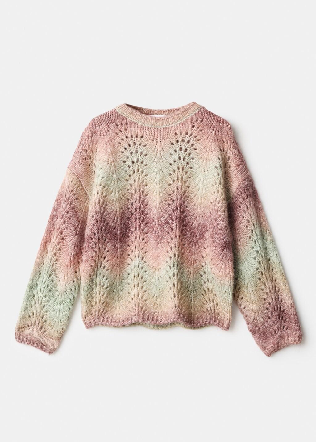 PINK Multi-coloured knit sweater, Kids Girl, Pink, large image number 8