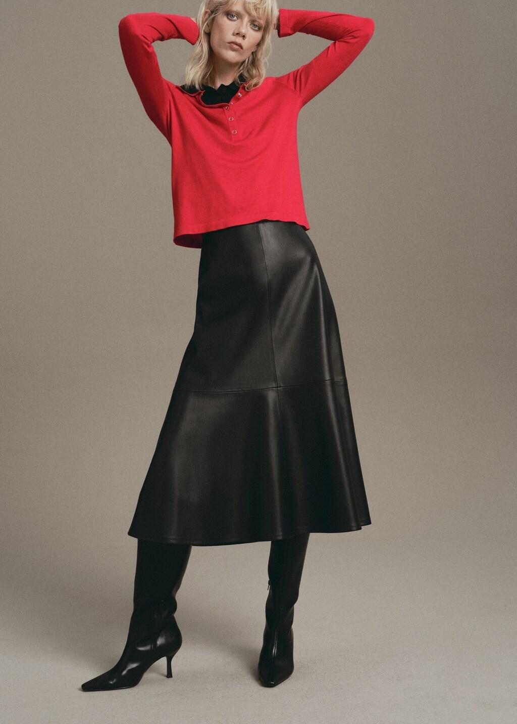 RED Long-sleeved polo-neck sweater, 0201_70, large image number 0