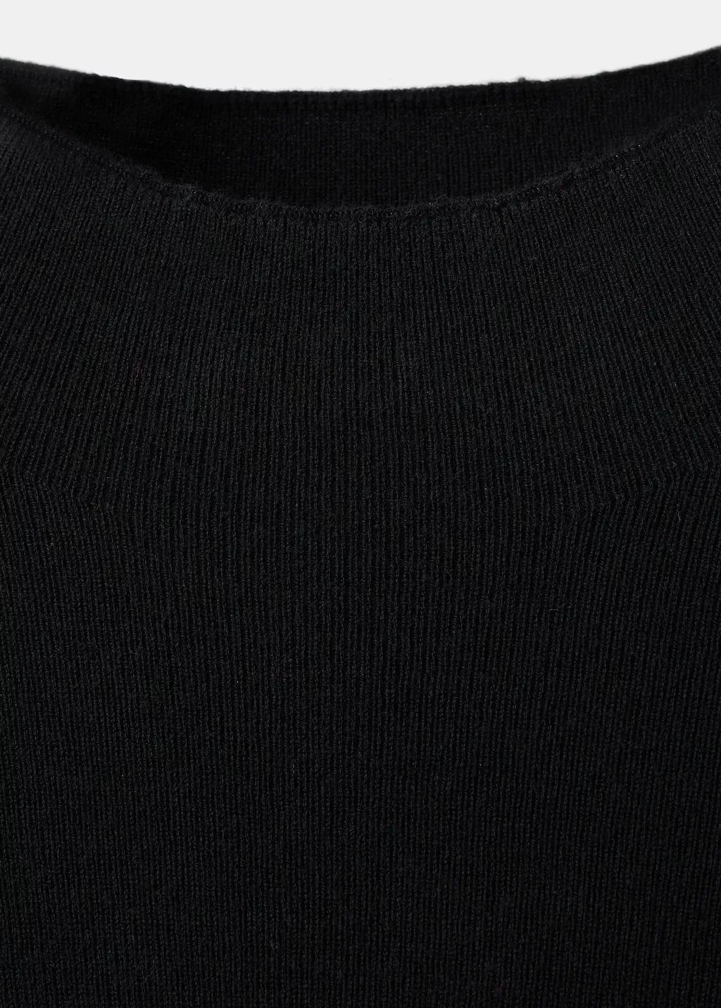 BLACK Fitted sweater with perkins neck, 0201_99, large image number 1