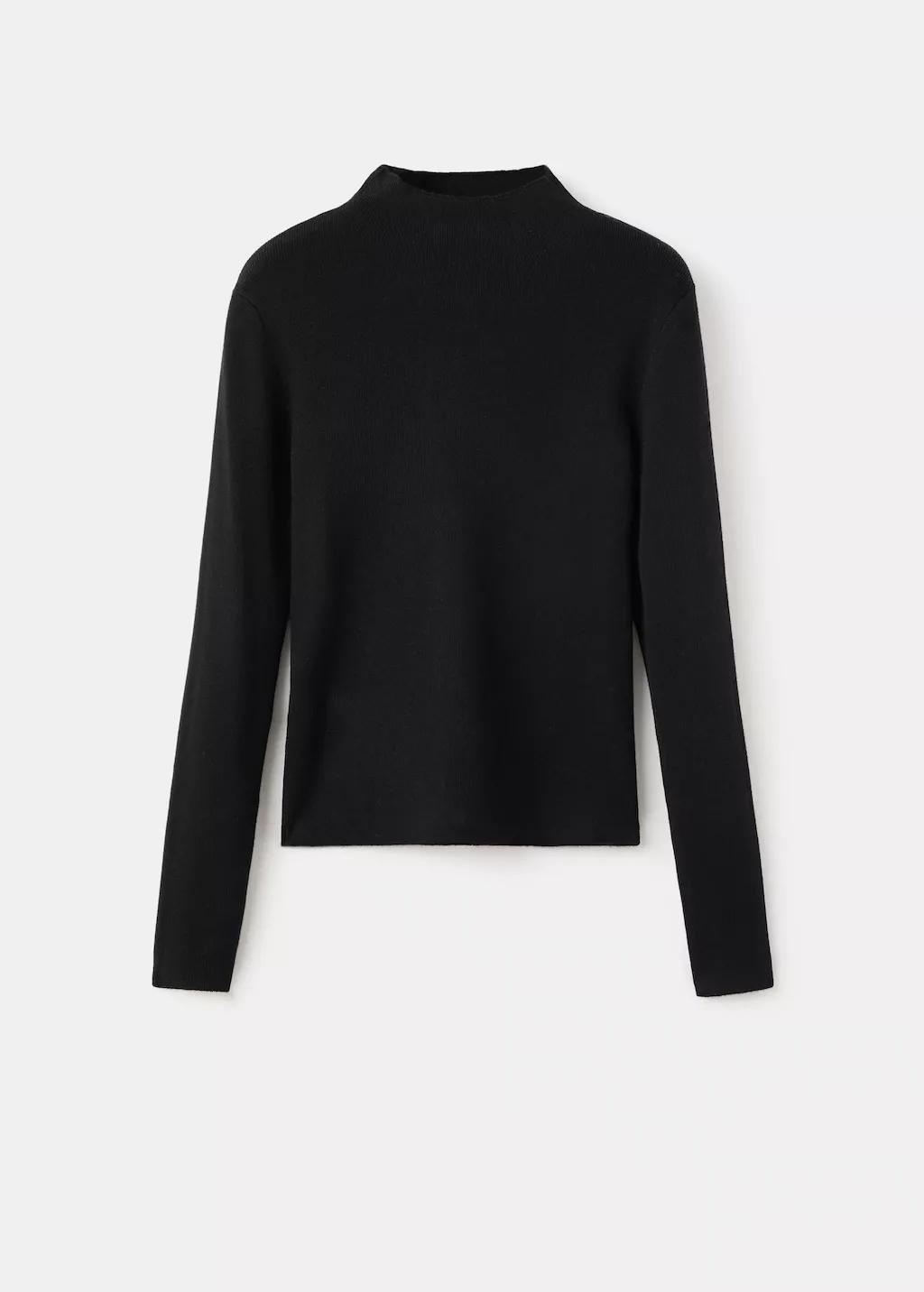 BLACK Fitted sweater with perkins neck, 0201_99, large image number 7