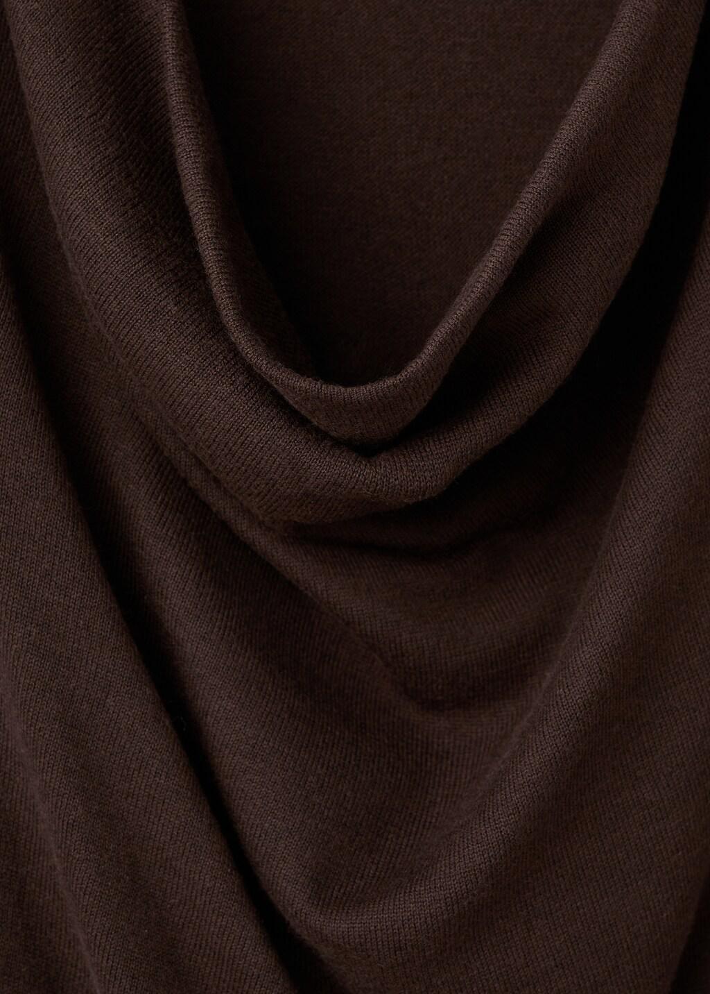 DARK BROWN Draped-neck sweater, 0201_32, medium