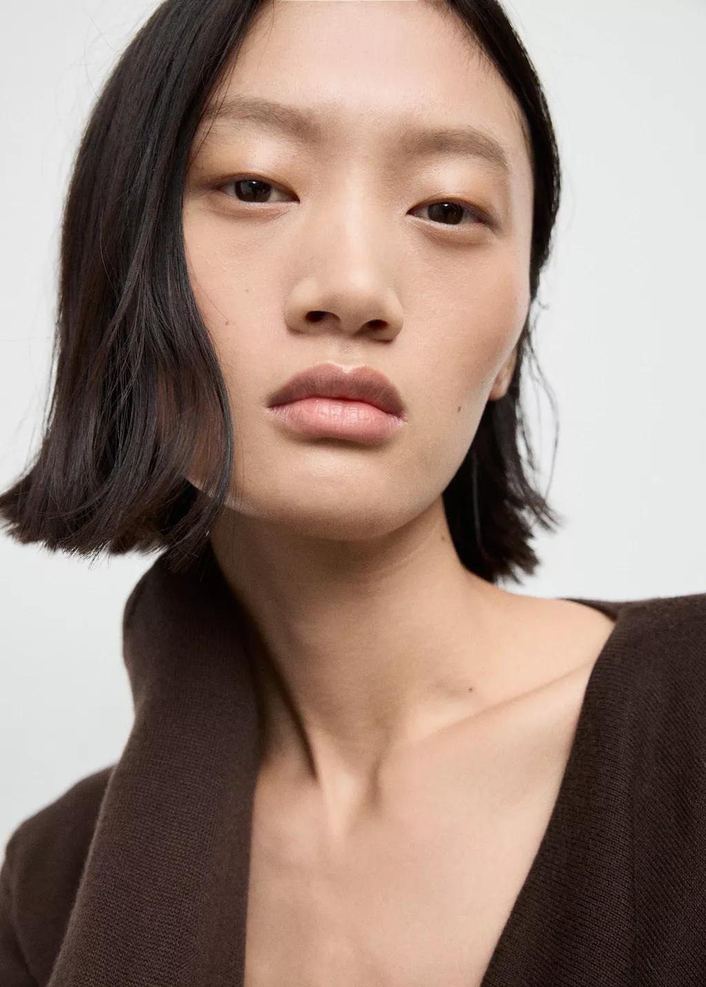 DARK BROWN Draped-neck sweater, 0201_32, large image number 4