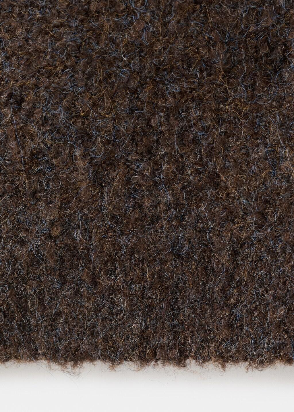 Brown Boucla Short-Sleeved Sweater, Dark Brown, large image number 5