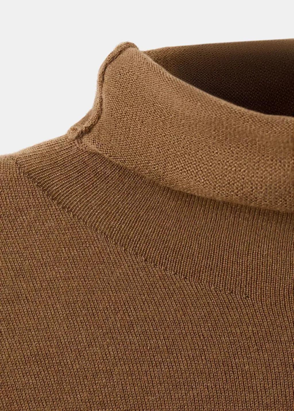 MEDIUM BROWN Cable-knit turtleneck sweater, 0201_31, medium