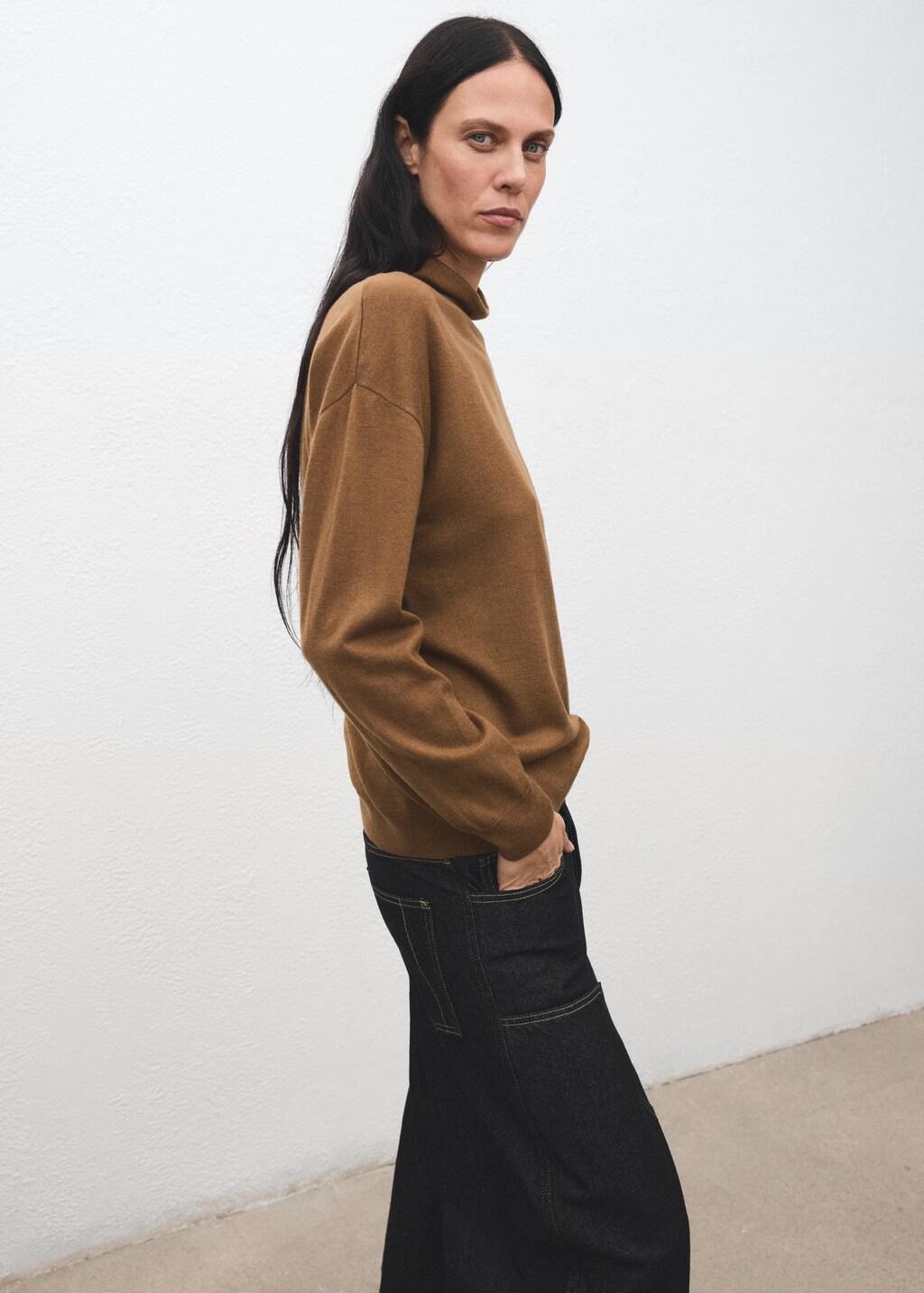 MEDIUM BROWN Cable-knit turtleneck sweater, 0201_31, large image number 3