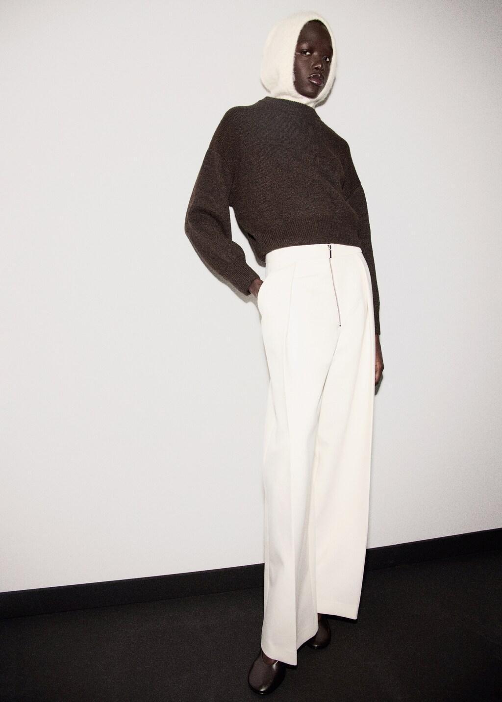 Brown Oversize Knit Sweater, Dark Brown, large image number 0